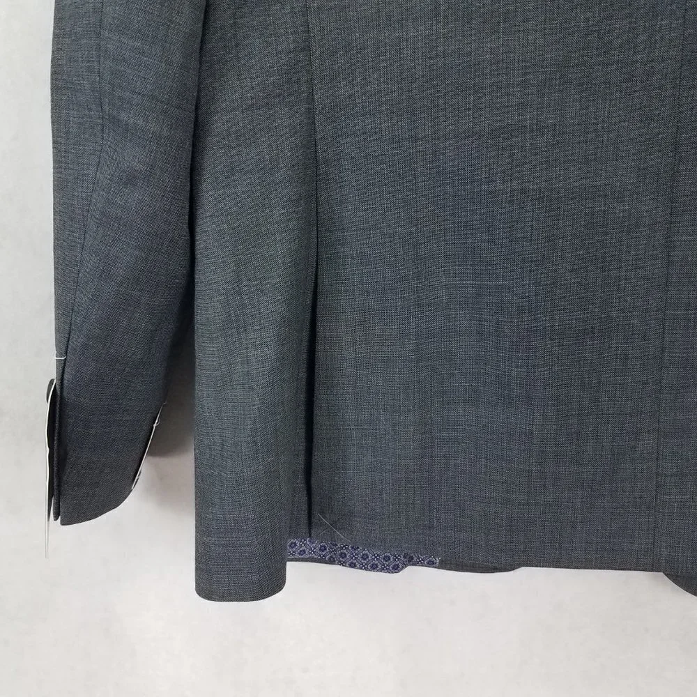 NWT Original Penguin Blazer Suit Jacket Wool Sport Coat Charcoal 42L Slim Long